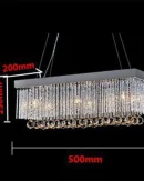 Lampadario Moderno a Sospensione 6 LED Quadrato in Cristallo K9 per Ristoranti e Camere da Letto - Alta Qualità 90V ~260V