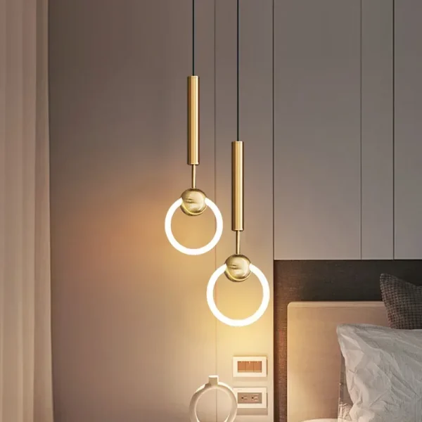 Lampadario LED di Lusso Nordico per Sala da Pranzo e Cucina - Lampada a Sospensione Nera e Oro per Ristoranti e Camere da Letto