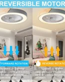 Ventilatore a Soffitto Moderno LED con Lampada in Legno e Telecomando - Dimmabile 3 Colori e Timer