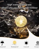 Lucine Decorative a Sfera in Cristallo con 10/20/30 LED Caldi - Luci Fairy a Batteria per Camera da Letto