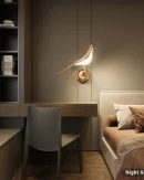Applique da Parete LED 12W Golden Bird - Lampada Moderna Rotante per Camera da Letto e Soggiorno