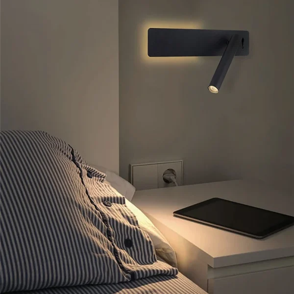 Applique LED da Lettura per Camera da Letto - Lampada da Testata Letto Rotante con Luce Spot 3W