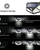 Lampada Solare da Esterno 100 LED con Sensore di Movimento - 1~12PCS, Illuminazione Luminosa su 4 Lati, Impermeabile per Giardino e Cortile