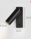 Applique LED Moderna per Letto e Soggiorno - Lampada da Parete Rotante con Interruttore per Lettura