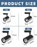 Illuminazione a Binario Dimmabile LED COB 220V - Set Faretto 12/20/30/40W per Cucina e Negozio