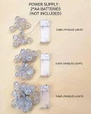 Lucine Decorative a Sfera in Cristallo con 10/20/30 LED Caldi - Luci Fairy a Batteria per Camera da Letto
