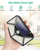 Lampada Solare da Esterno 100 LED con Sensore di Movimento - 1~12PCS, Illuminazione Luminosa su 4 Lati, Impermeabile per Giardino e Cortile