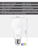 Lampadina Smart LED E27 15W RGBCW con Controllo Vocale - Compatibile con Google Home e Alexa