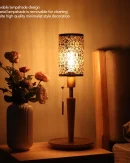 Lampada da Tavolo in Metallo con Paralume in Ferro Battuto - Design Moderno Cilindrico per Bulbi E27/E26