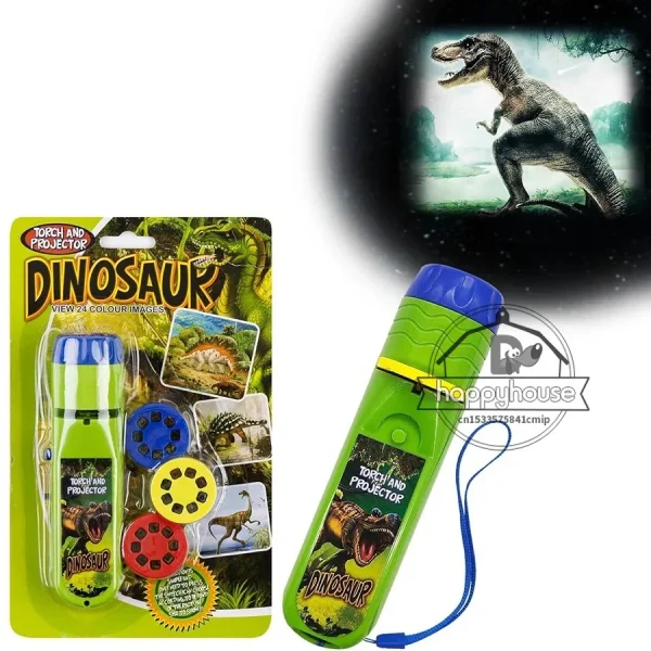 Torcia Proiettore per Bambini con 3 Dischi e 24 Immagini di Dinosauri - Giocattolo Cool per Bambini 3-7 Anni