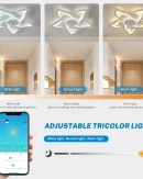 Ventilatore da Soffitto Smart con Luce LED e Telecomando - Lampada Moderna per Soggiorno e Camera da Letto