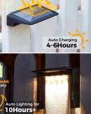 Set di 2 Luci Solari da Parete con 4 LED - Luci da Esterno Impermeabili per Recinzione e Sentieri