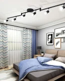 Lampada da Soffitto LED 6 Teste GU10 Rotabile Nera per Soggiorno e Camera da Letto - Illuminazione Spot AC90-260V