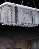 Lampadario Moderno a Sospensione 6 LED Quadrato in Cristallo K9 per Ristoranti e Camere da Letto - Alta Qualità 90V ~260V