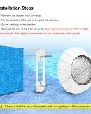 Faro LED per Piscina Sott'acqua DC12V IP68 RGB 38W con Telecomando WiFi - Luce Multicolore per Piscine