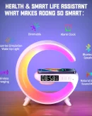 Lampada da Tavolo LED Smart Wake Up Light RGB con Altoparlante Wireless 15W - Luce Notturna Ricaricabile per Camera da Letto e Stanza dei Giochi