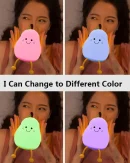 Lampada Notturna LED a Forma di Pera Ricaricabile per Bambini - Luce Dimmabile in Silicone con 7 Colori per Camera da Letto
