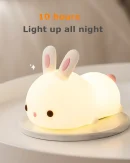 Lampada Notturna RGB Touch con Coniglio in Silicone - 16 Colori Ricaricabile USB, Regalo Ideale per Bambini