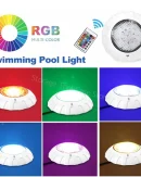 Faro LED per Piscina Sott'acqua DC12V IP68 RGB 38W con Telecomando WiFi - Luce Multicolore per Piscine