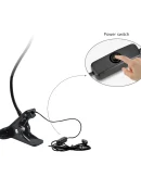 Lampada da Tavolo Flessibile USB con Clip per Lettura - Luce Notturna per Studio e Decorazione Camera da Letto