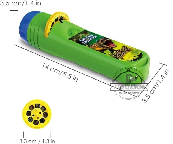 Torcia Proiettore per Bambini con 3 Dischi e 24 Immagini di Dinosauri - Giocattolo Cool per Bambini 3-7 Anni