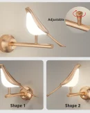 Applique da Parete LED 12W Golden Bird - Lampada Moderna Rotante per Camera da Letto e Soggiorno