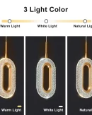Lampadario LED Ovale Semplice in Cristallo Dorato per Soggiorno e Camera da Letto - Illuminazione Creativa e Elegante