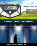 Lampada Solare da Esterno 100 LED con Sensore di Movimento - 1~12PCS, Illuminazione Luminosa su 4 Lati, Impermeabile per Giardino e Cortile