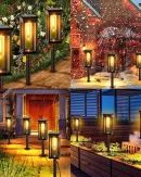 Lucine Solari da Giardino LED Filamento 3500K - Lampade da Esterno Impermeabili IP65 con Accensione Automatica