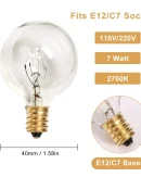 10 Lampadine Edison Incandescenti 7W E12 G40 2200K - Luci Decorative per Stringa 110V/220V