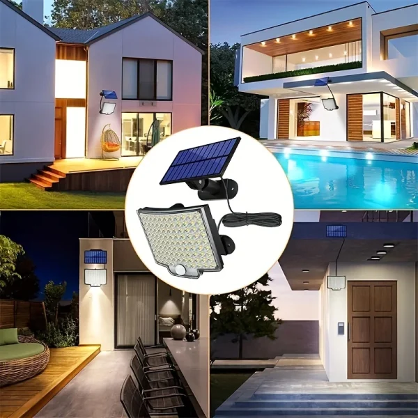 Faro Solare 106LED Impermeabile con Sensore di Movimento e Telecomando - 3 Modalità per Esterni, Giardino e Garage