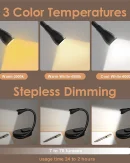 Lampada da Lettura LED Ricaricabile con Clip Regolabile - Luce Notturna per Studio e Viaggi, Protezione per gli Occhi - 1/2 Pezzi