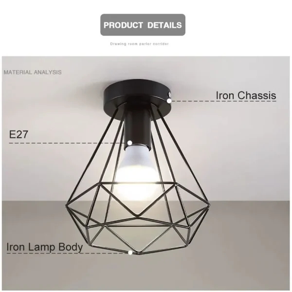 Lampade da Soffitto Retro E27 per Corridoio: Illuminazione Vintage per Interni e Decorazione Camera da Letto