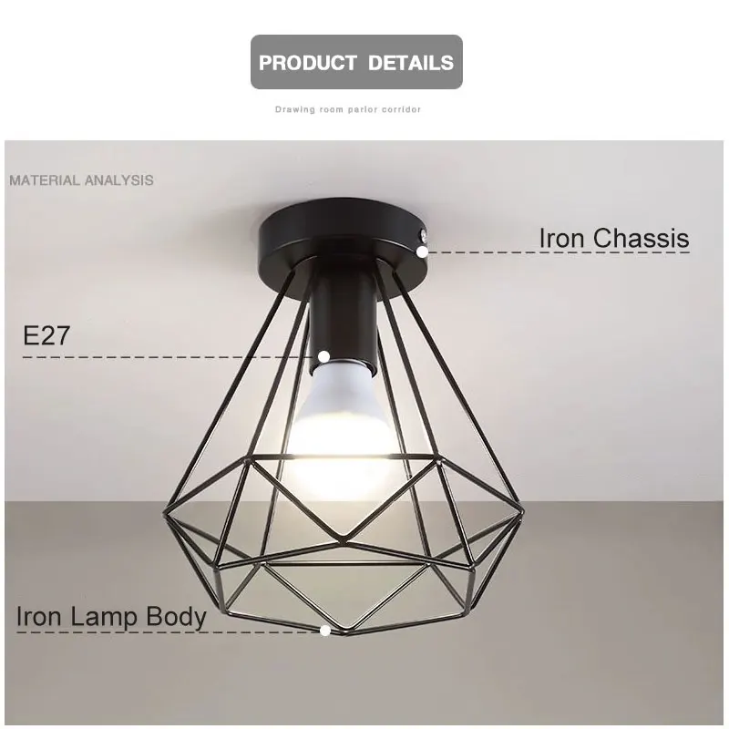 Lampade da Soffitto Retro E27 per Corridoio: Illuminazione Vintage per Interni e Decorazione Camera da Letto