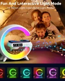 Lampada da Tavolo LED Smart Wake Up Light RGB con Altoparlante Wireless 15W - Luce Notturna Ricaricabile per Camera da Letto e Stanza dei Giochi