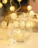 Lucine Decorative a Sfera in Cristallo con 10/20/30 LED Caldi - Luci Fairy a Batteria per Camera da Letto