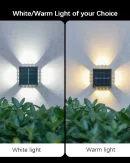 Faro Solare 16LED Impermeabile per Esterni - Lampada da Parete a Quattro Foglie per Giardino e Balcone (2 Pezzi)