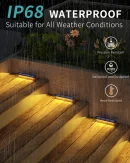 Lampada LED da Esterno per Scale IP68: Luce Solare Antifurto per Giardino, Deck e Sentieri