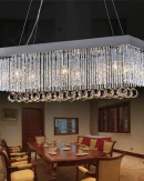 Lampadario Moderno a Sospensione 6 LED Quadrato in Cristallo K9 per Ristoranti e Camere da Letto - Alta Qualità 90V ~260V