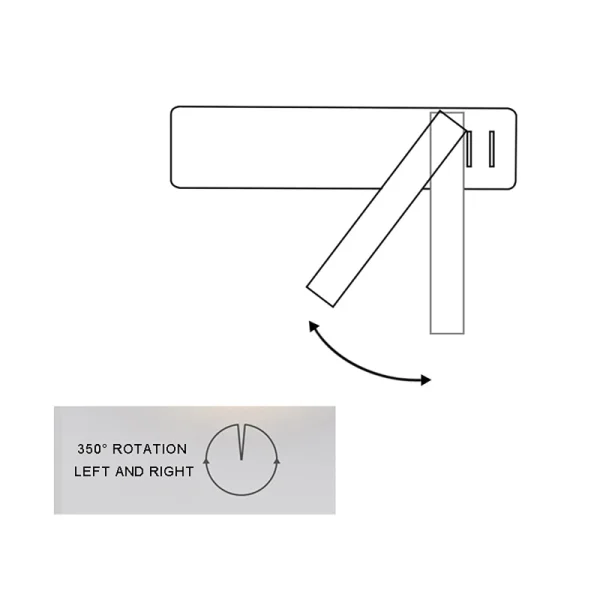 Applique LED da Lettura per Camera da Letto - Lampada da Testata Letto Rotante con Luce Spot 3W