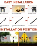 Lucine Solari da Giardino LED Filamento 3500K - Lampade da Esterno Impermeabili IP65 con Accensione Automatica